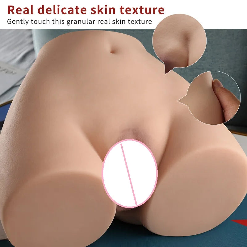 Sexy Vagina Artificial Silicone Pussy Big Ass Masturbator with Real Touch Feeling Skin Color