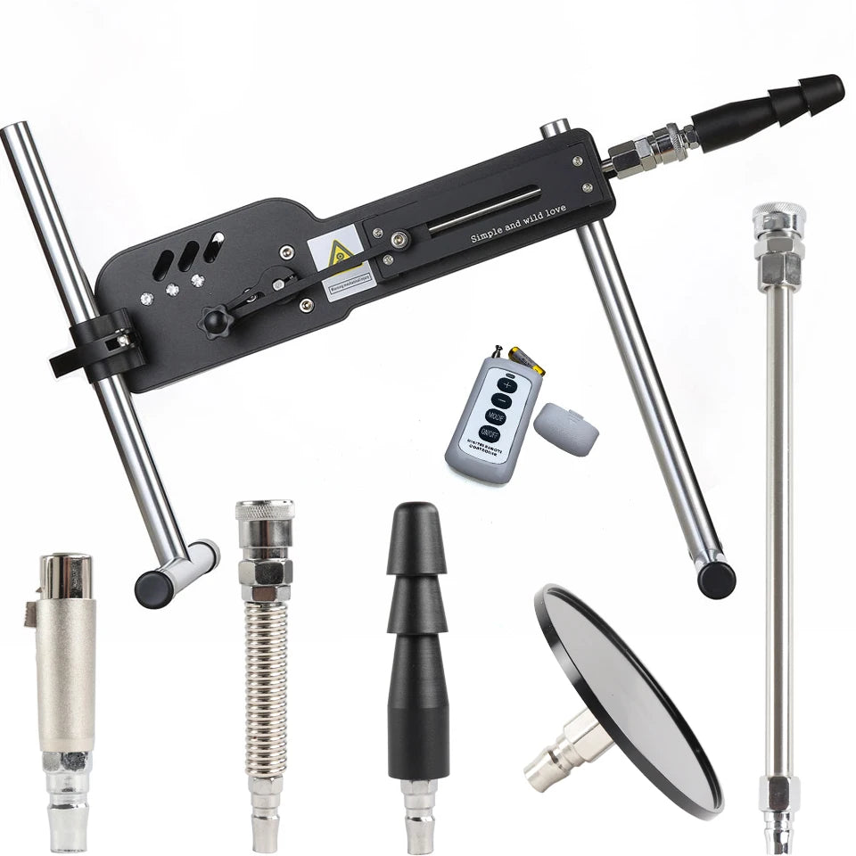Men and women sex machine with sex toys set ( Automatically retractable dildos for men and women Pump gun sex toys )