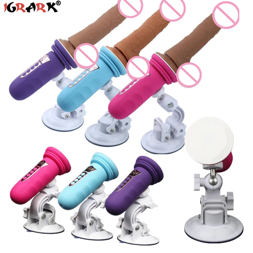 Suction Cup Base Sex Machine Telescopic Dildo Vibrator