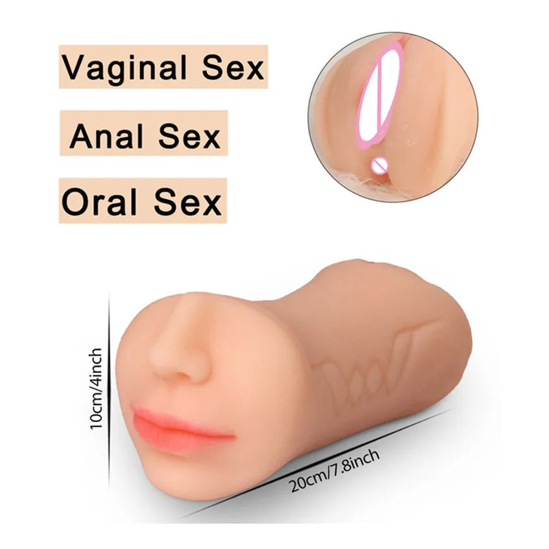3 In1 TPE Medical Soft Healthy Mouth Masturbation Cup