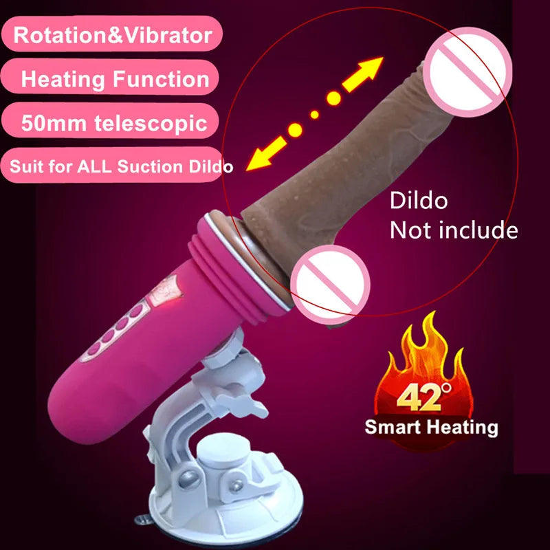 Suction Cup Base Sex Machine Telescopic Dildo Vibrator