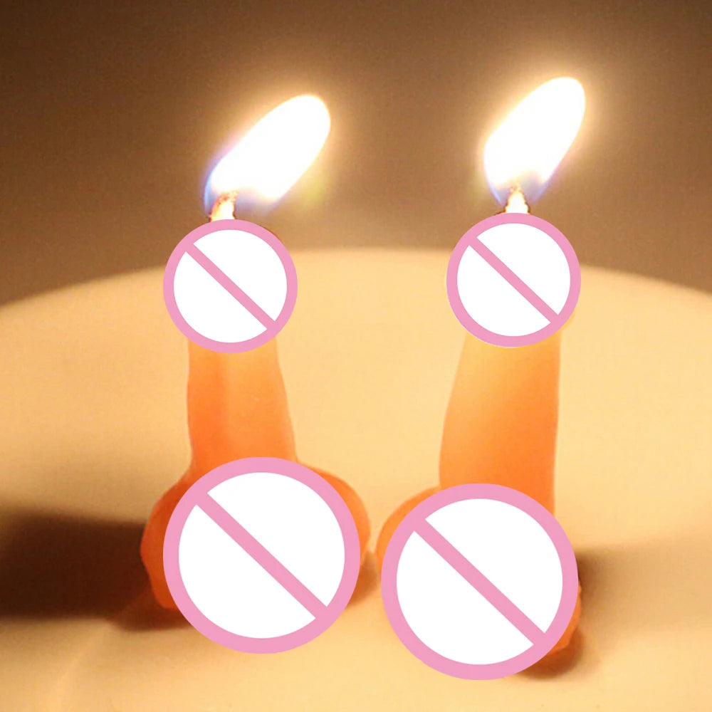 EXVOID Cock Dick Penis Candle Hen Party Accessories Gift Sex Toys for Couples Flirting Sex Shop Mini Willy Candles 1 Pair