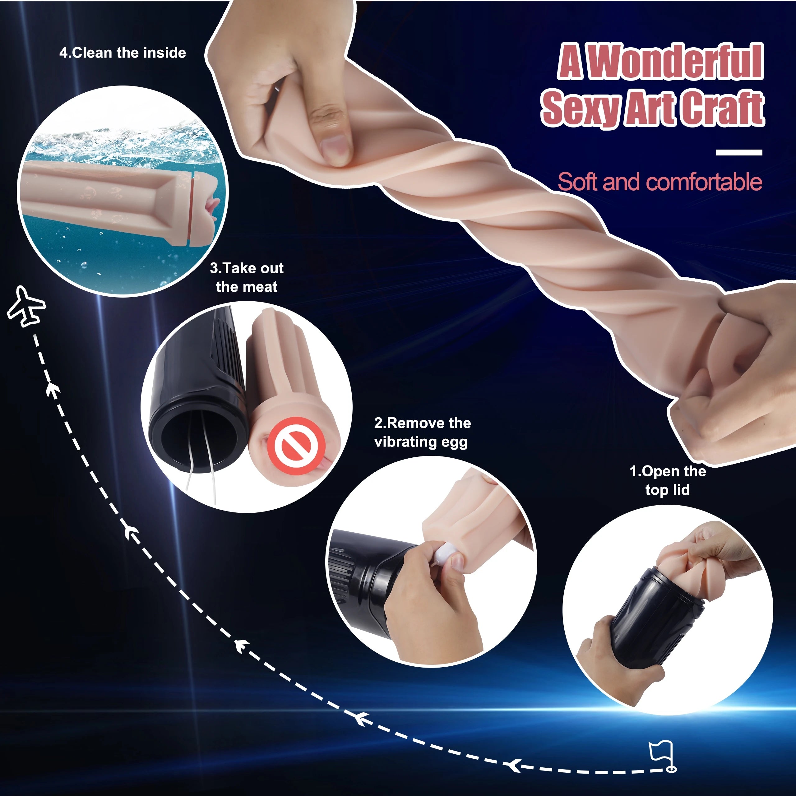 Large Size Waterproof Men's Clamping Suction Masturbator