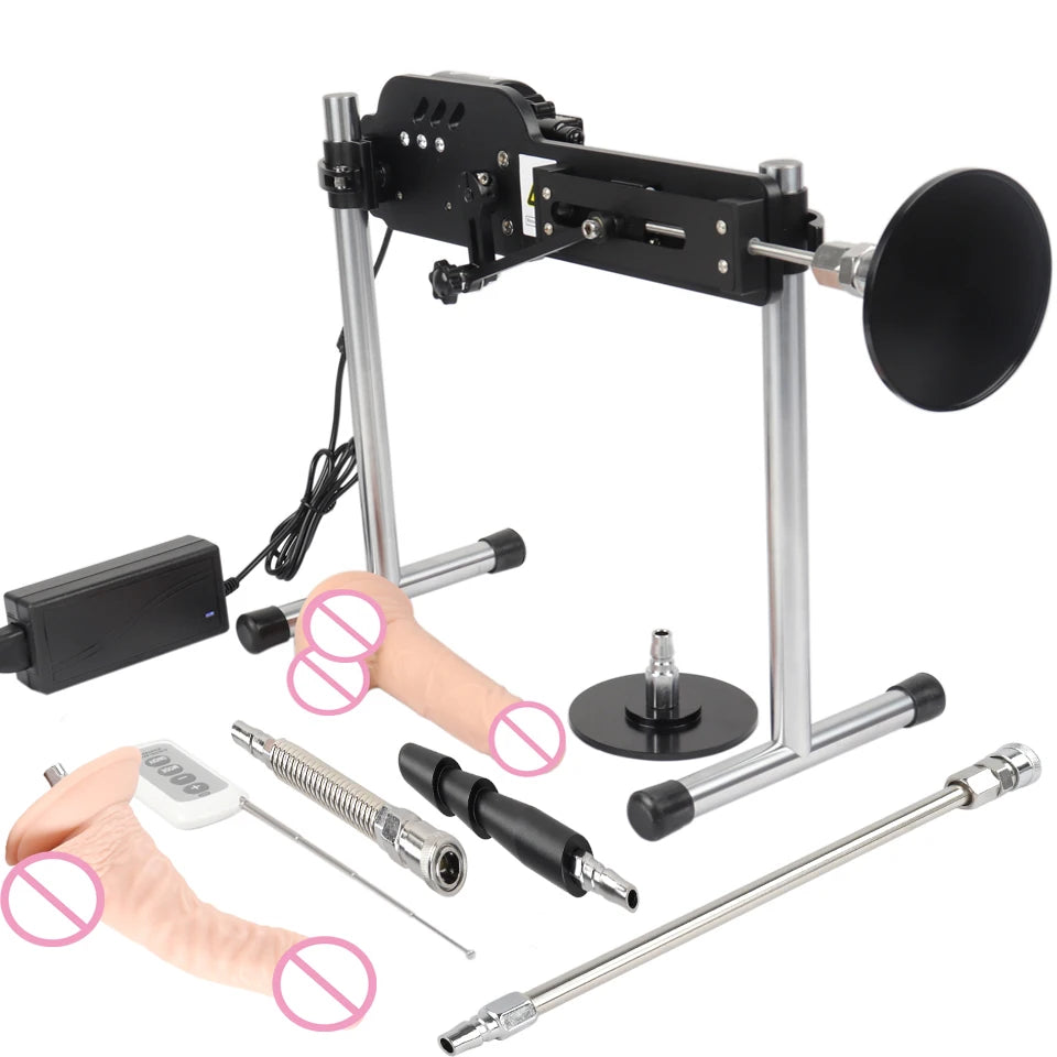 Men and women sex machine with sex toys set ( Automatically retractable dildos for men and women Pump gun sex toys )