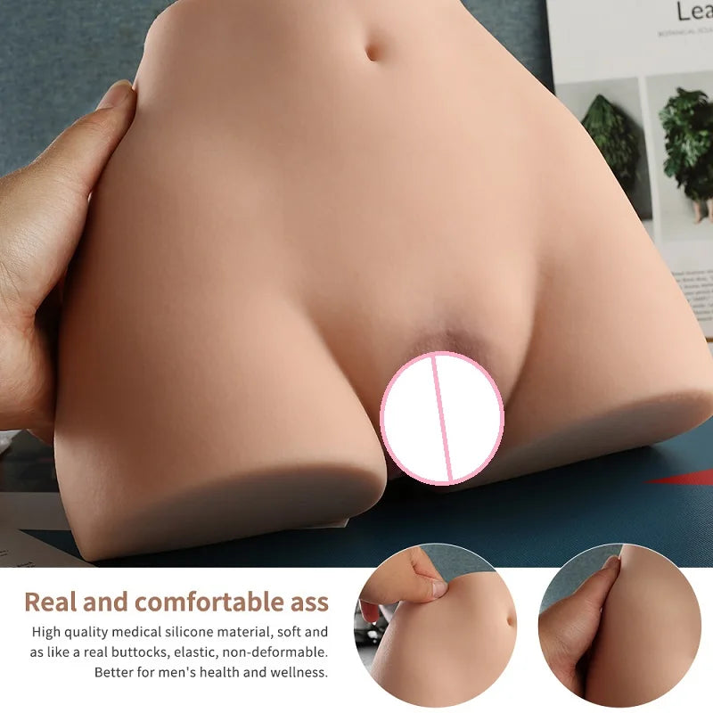 Sexy Vagina Artificial Silicone Pussy Big Ass Masturbator with Real Touch Feeling Skin Color