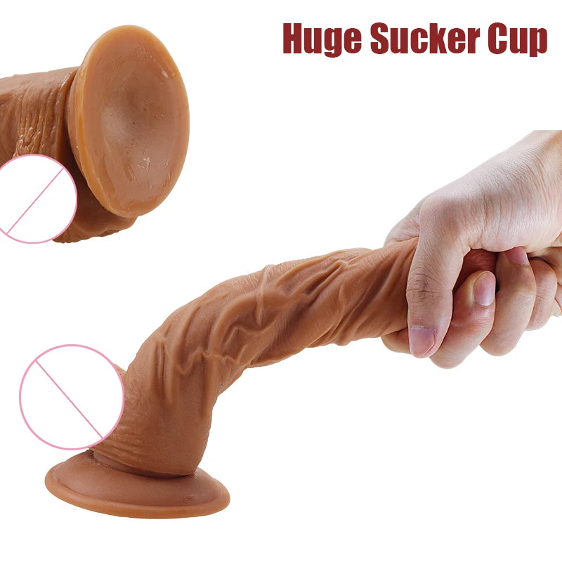 Realistic Dildo (With Strong Suction to gorund or wall)