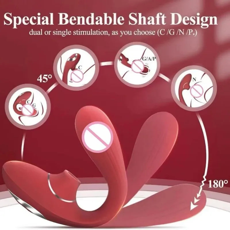 Clitoral Vagina Sucking Vibrator Bendable Clitoris Breasts G-spot Tongue Stimulator 360 Degree Rotating