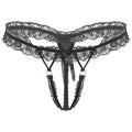 Sexy See-through Frilly Lace Crotchless T-back