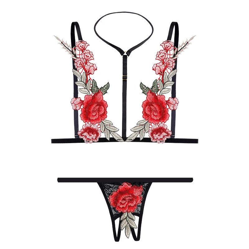 Sexy Lace Hot Underwear Sleepwear Bras Panties Set
