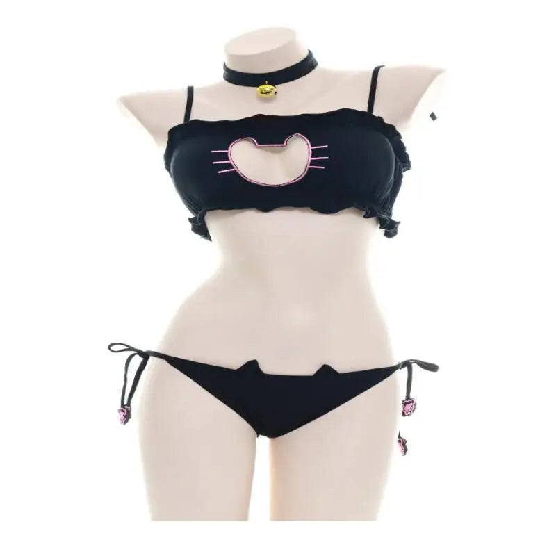 Anime sexy cat girl cosplay underwear