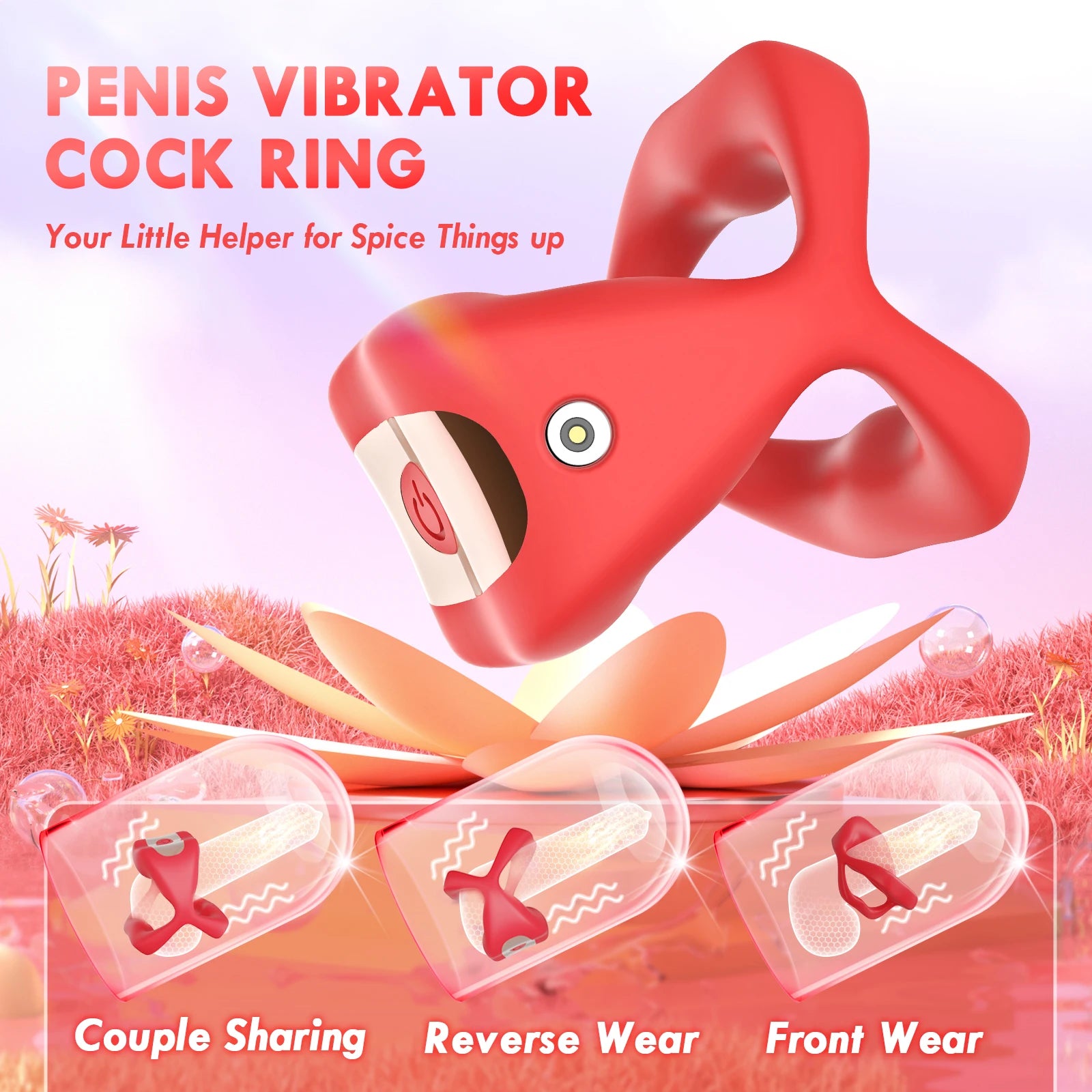 Cock Rings for Man (Vibrating Stimulator Ejaculation Delay)