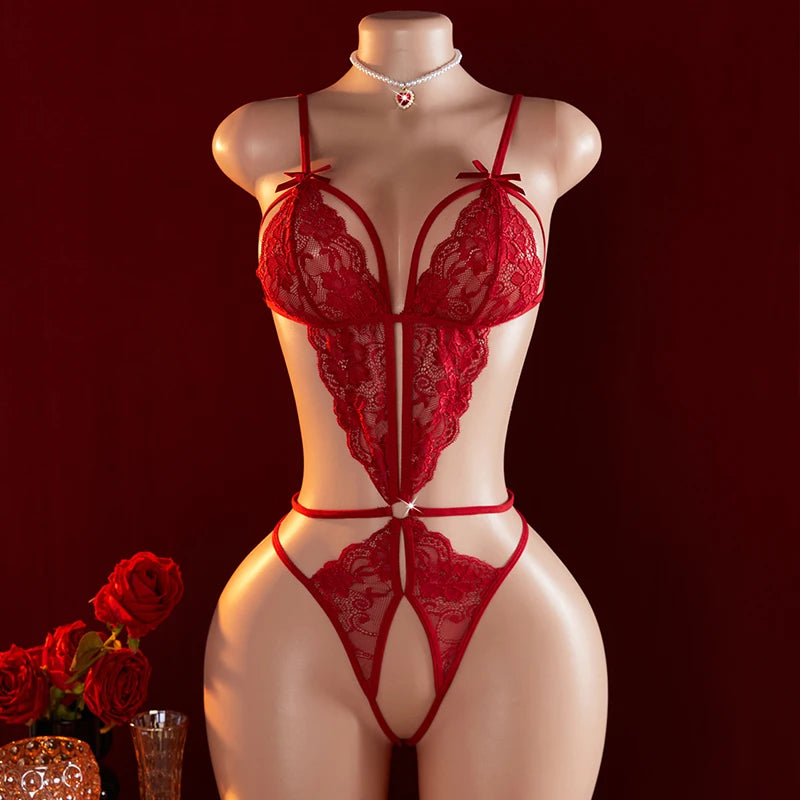 Sexy Transparent Crotchless Underwear Dress Hot Lace