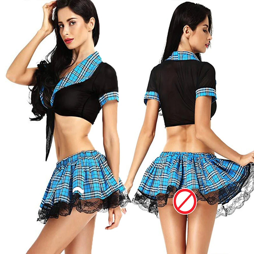 Erotic Porno Cosplay Schoolgirl Sexy Lingerie for Women Uniform Costumes for Role Playing for Lady (have Plus Size European Clothing)