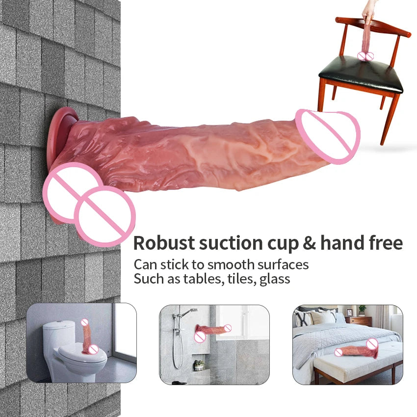 Silicone Dildos With Suction base 9Realistic Penis Sex Toys)