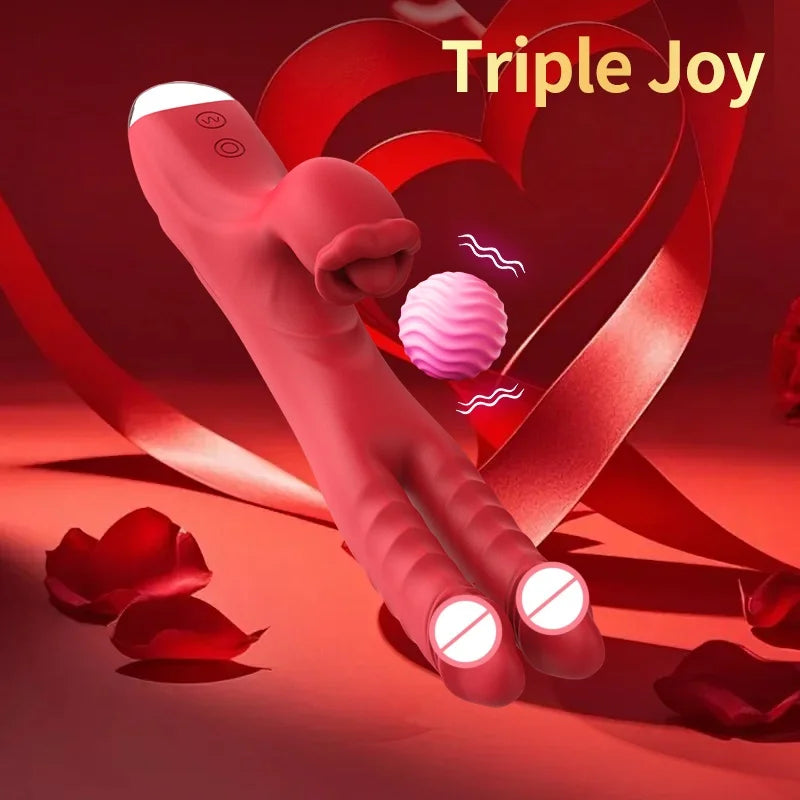 Silicone Female Clitoral Masturbation Nipple Masturbator Dual Dildo Vibrator
