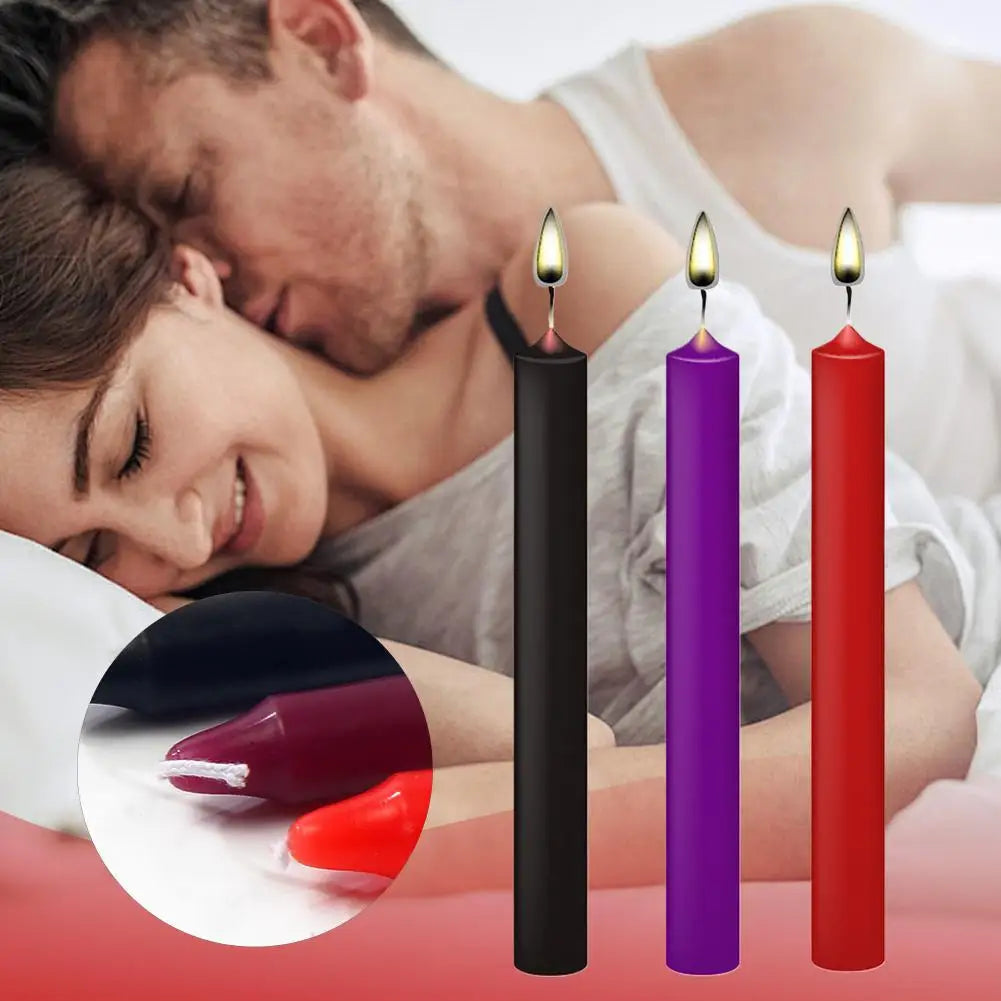 3PCS/Box Low Temperature Candle,Romantic Passion Play Sex Candles for Couple,Relaxation Flirting Sex Wax for Adults Game Toys