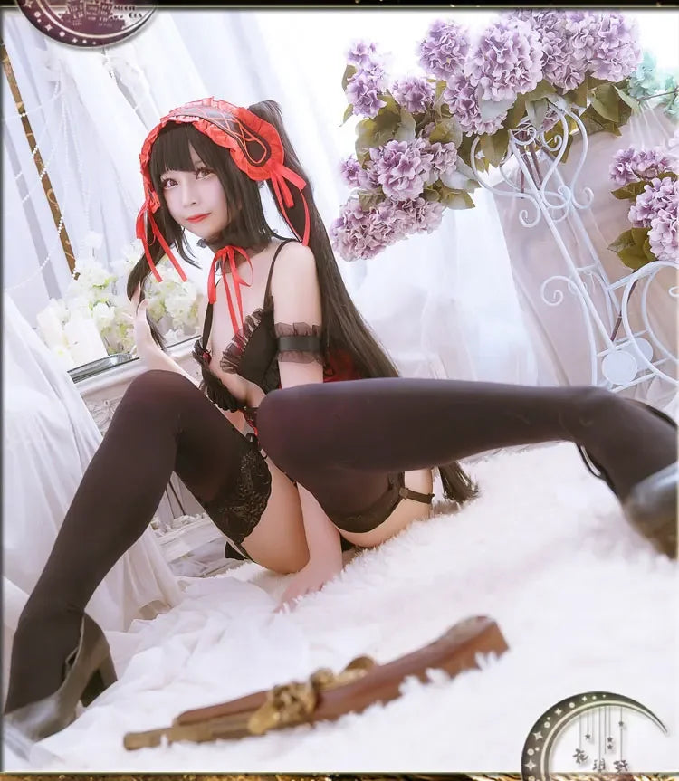 Anime DATE A LIVE Tokisaki Kurumi Cosplay Costumes Women Sexy Lingerie Party Suit Halloween Carnival Outfit Custom Made