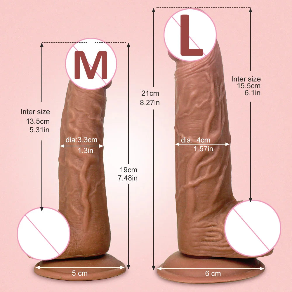 Realistic Dildo (With Strong Suction to gorund or wall)