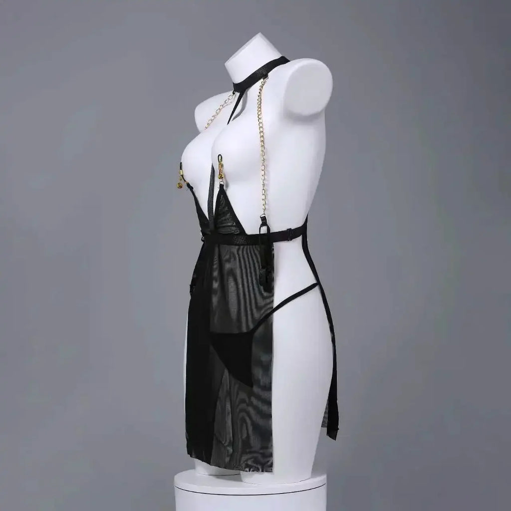 Hot Sexy Lingerie Low Cut Crotchless Bodysuit
