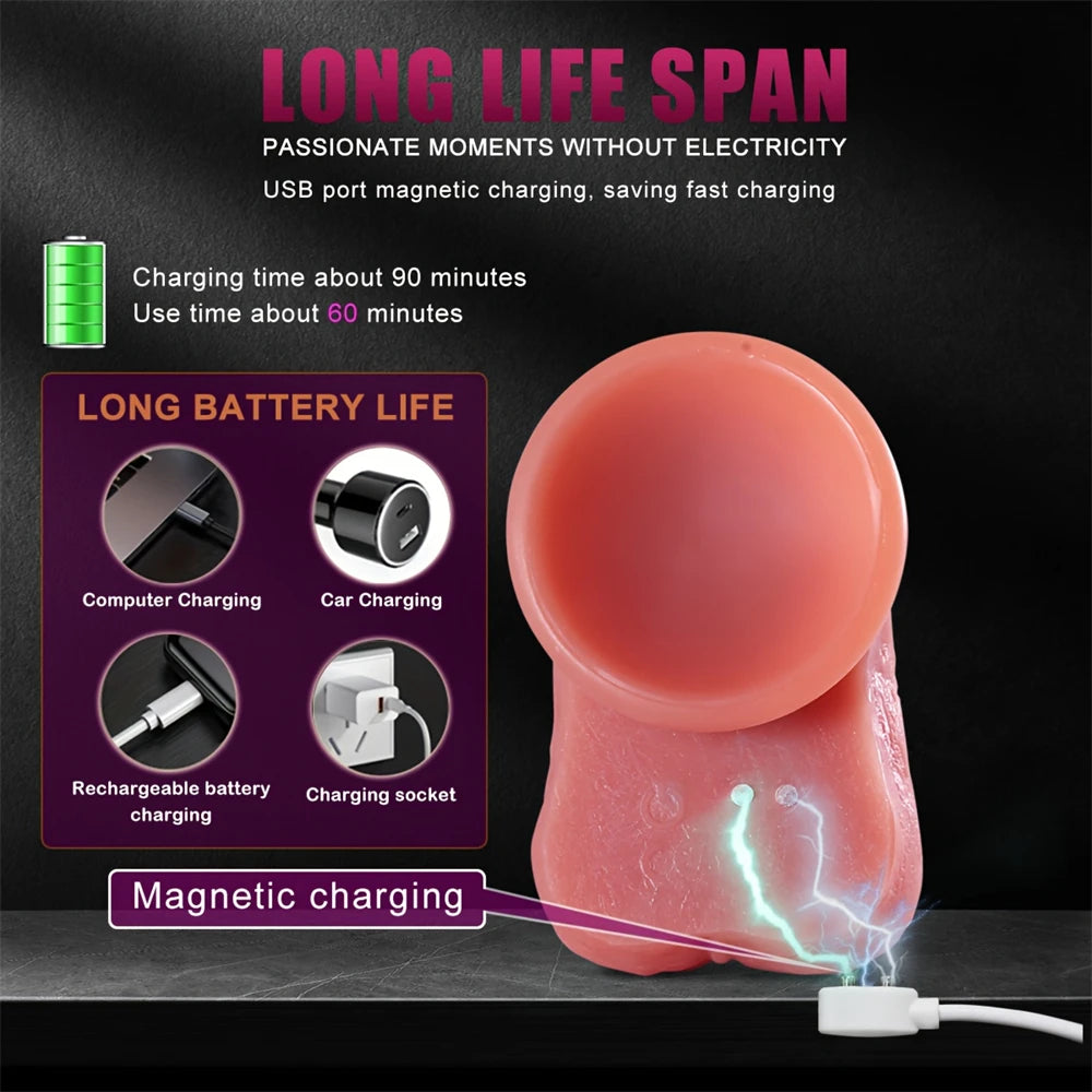Licking Vibrator Realistic Thrusting Dildo (with licking)