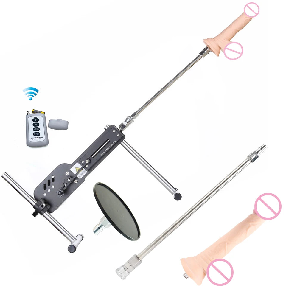 Men and women sex machine with sex toys set ( Automatically retractable dildos for men and women Pump gun sex toys )