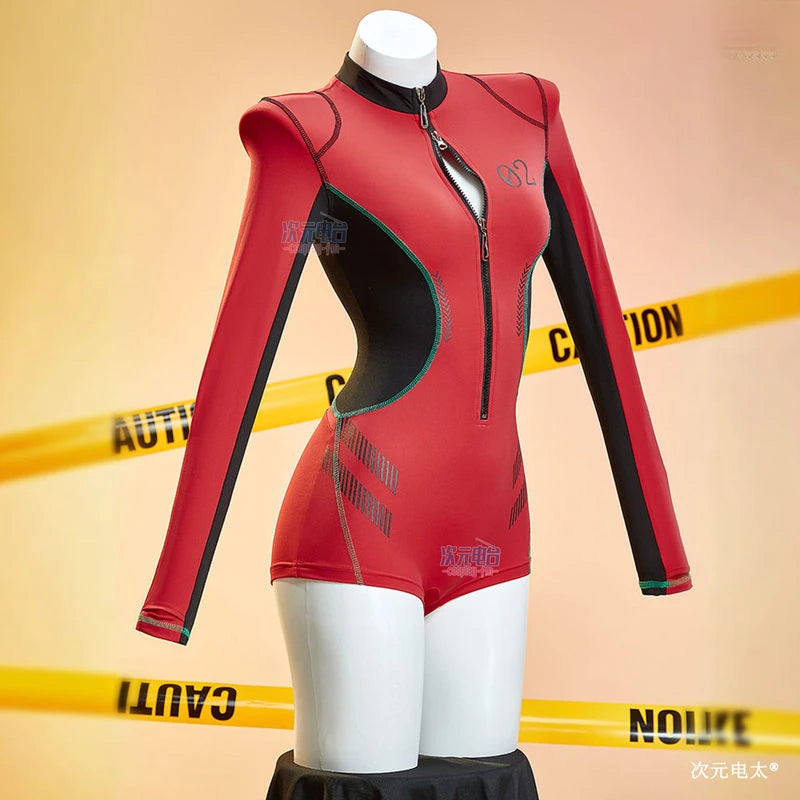 Asuka Langley Soryu Cosplay (Anime New Red Hooded tight-fitting Uniform)