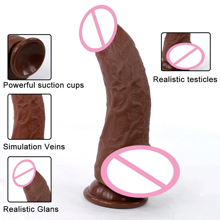 Silicone Dildos With Suction base 9Realistic Penis Sex Toys)