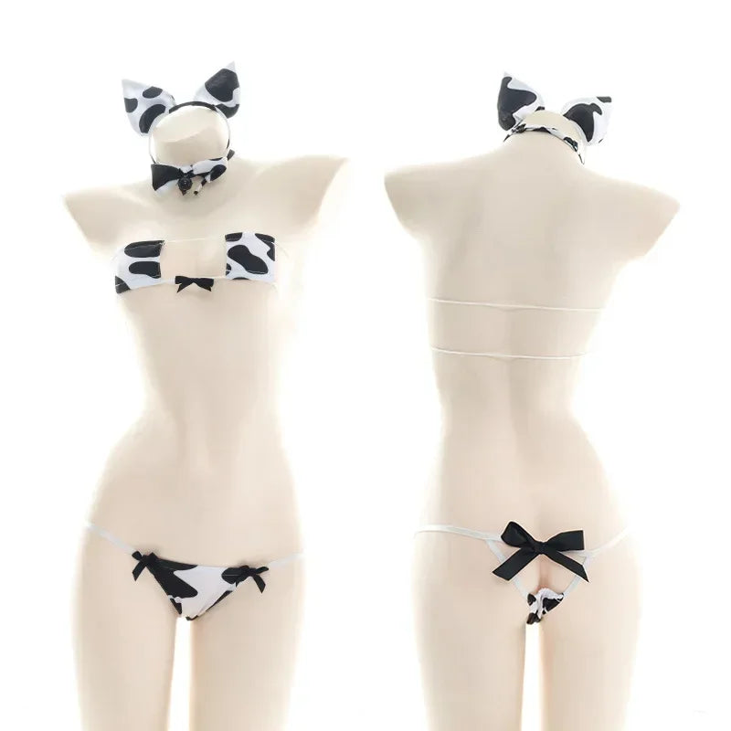 Exotic Lingerie Set Women Cosplay Costume Sexy Outfit Fancy Halter Mesh Bandage Exotic Uniform