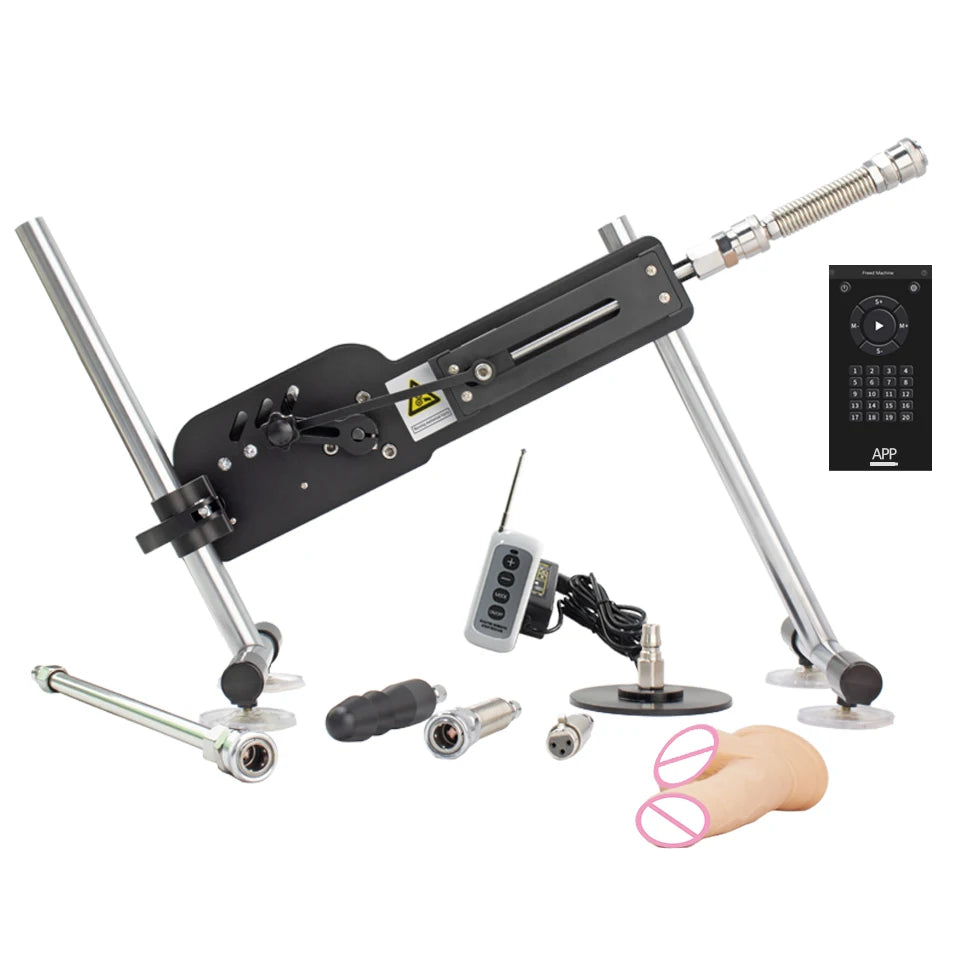 Men and women sex machine with sex toys set ( Automatically retractable dildos for men and women Pump gun sex toys )