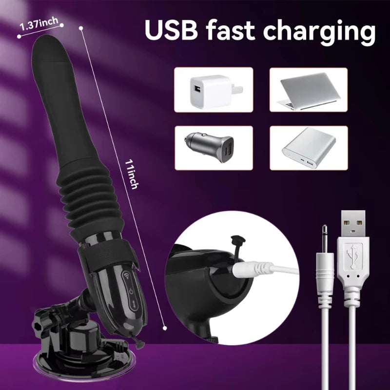 Sex Machine Thrusting Big Dildo Vibrator