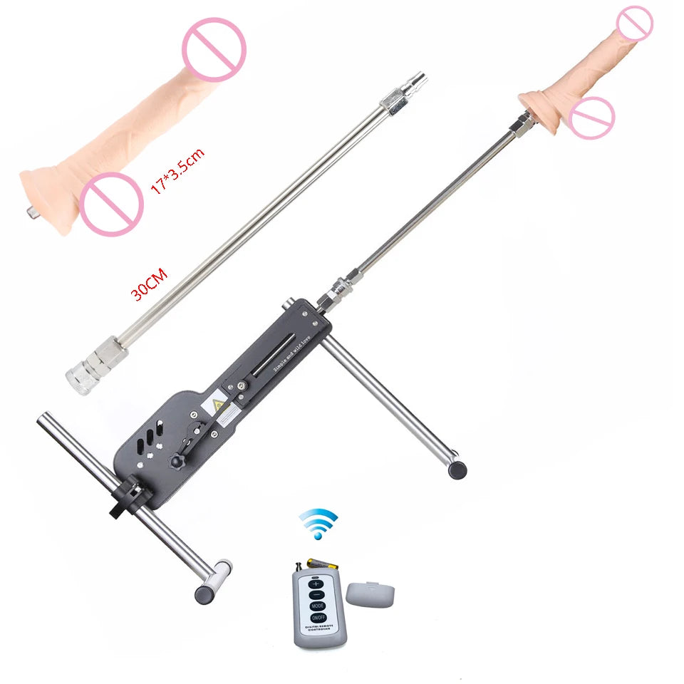 Men and women sex machine with sex toys set ( Automatically retractable dildos for men and women Pump gun sex toys )