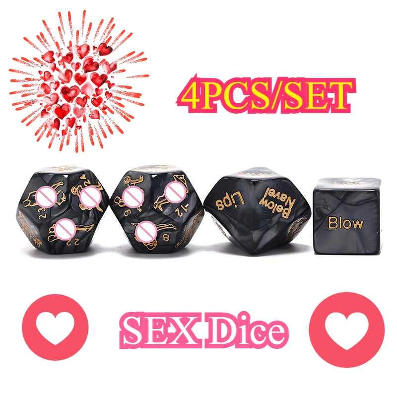 4PCS/SET Sex Dice 12 Kinds of Sex Play Positions Adult Game Sm Play Roles