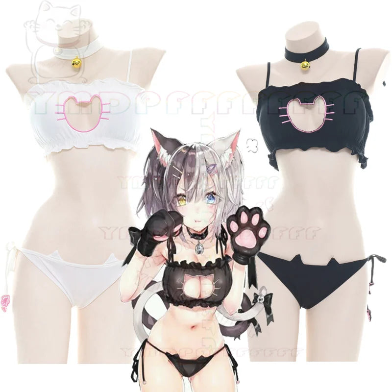 Anime sexy cat girl cosplay underwear