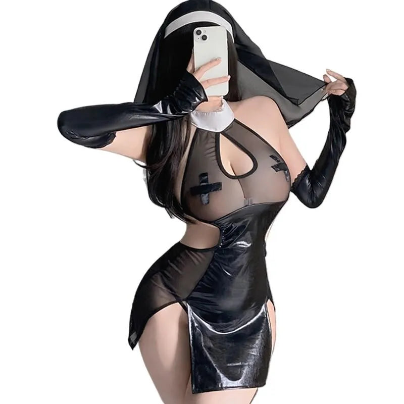 Hot Sexy Lingerie Cosplay nun Outfit
