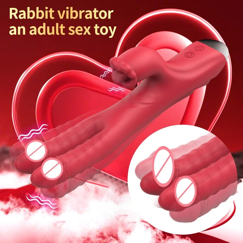Silicone Female Clitoral Masturbation Nipple Masturbator Dual Dildo Vibrator