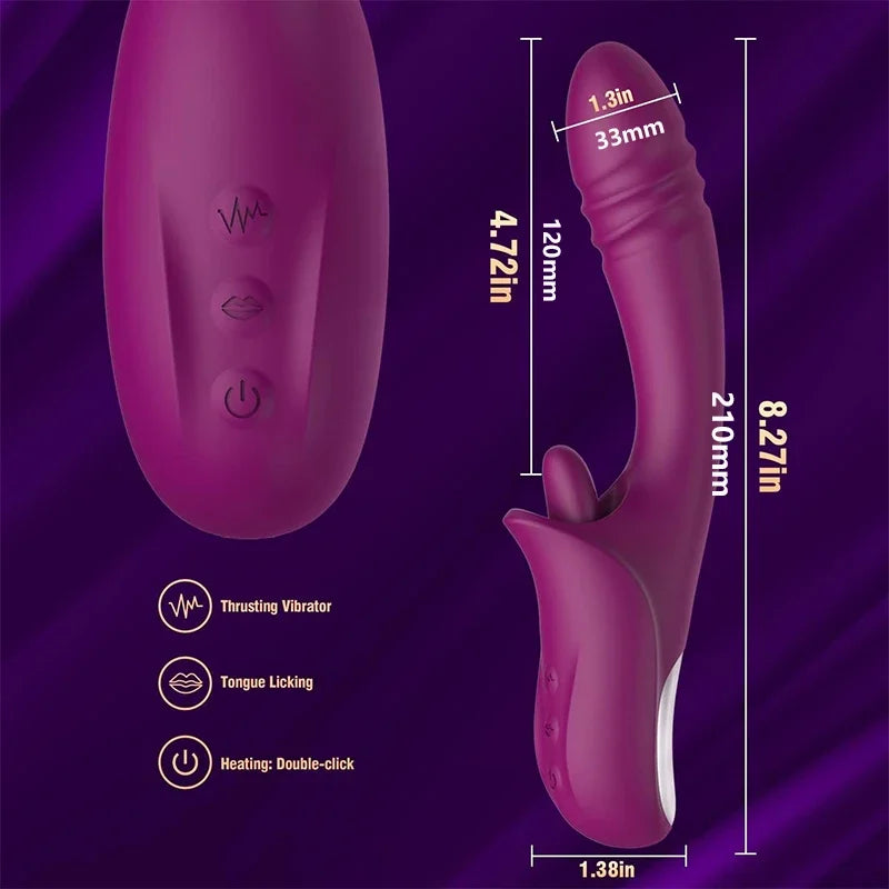 Clitoral Licking G Spot Vibrator Sex toy (10 Licking Vibrating Modes)