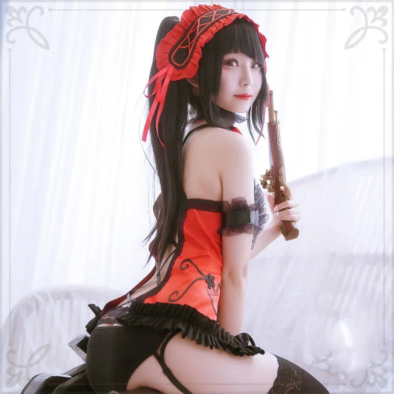 Anime DATE A LIVE Tokisaki Kurumi Cosplay Costumes Women Sexy Lingerie Party Suit Halloween Carnival Outfit Custom Made