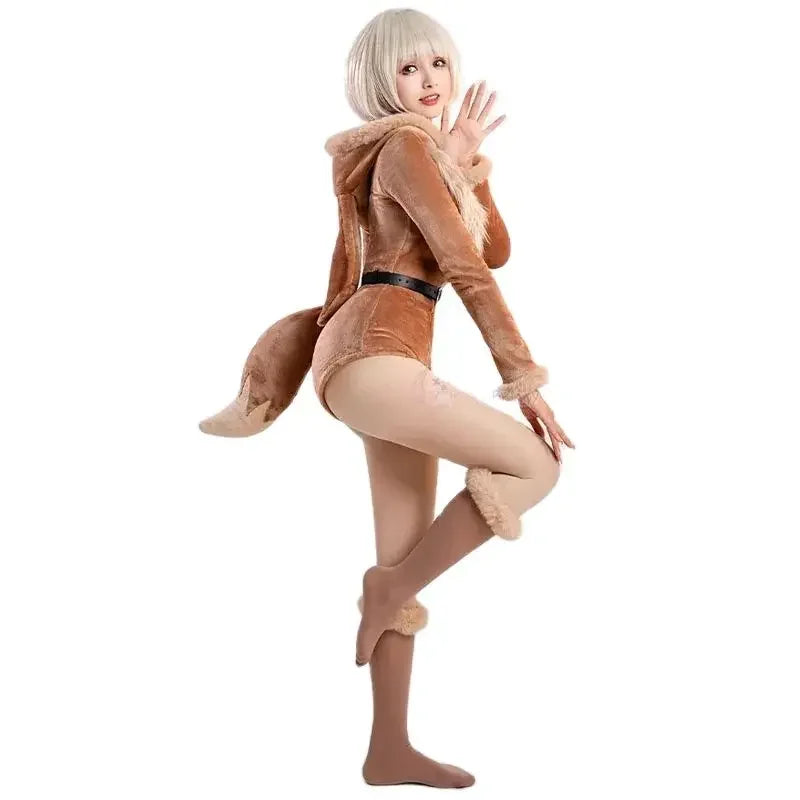 Anime Espeon Cosplay Costumes (Tail Socks Suit Cute Cartoon Flannel Pajamas Bunny)