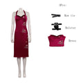 Hot Sale Ada Wong Cosplay Costume Cheongsam Lingerie Suit Red Dress (ressident evil biohazard)