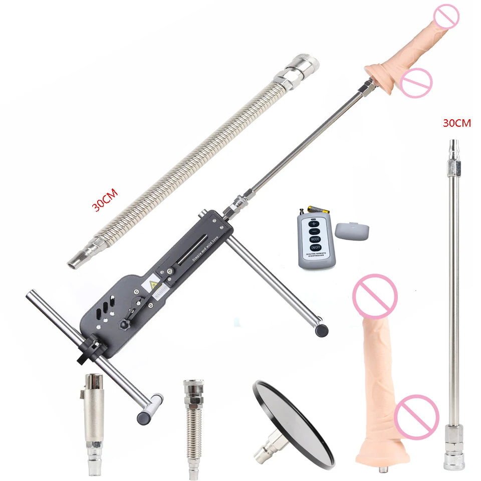 Men and women sex machine with sex toys set ( Automatically retractable dildos for men and women Pump gun sex toys )