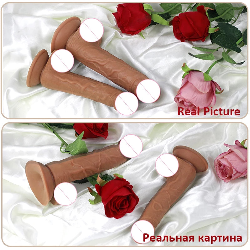 Realistic Dildo (With Strong Suction to gorund or wall)