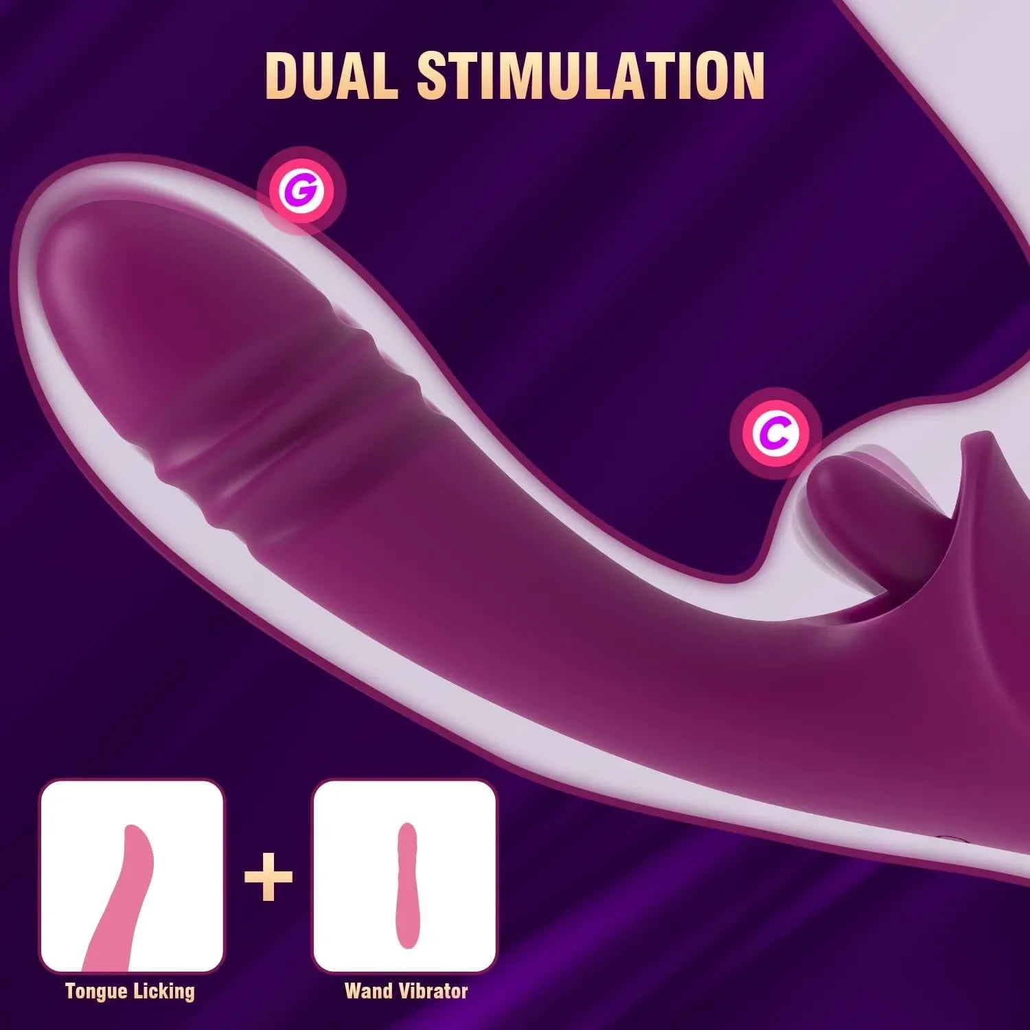 Clitoral Licking G Spot Vibrator Sex toy (10 Licking Vibrating Modes)