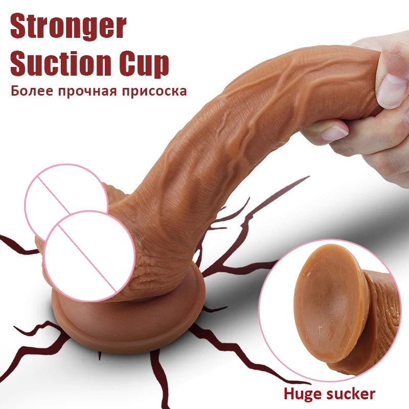 Realistic Dildo (With Strong Suction to gorund or wall)