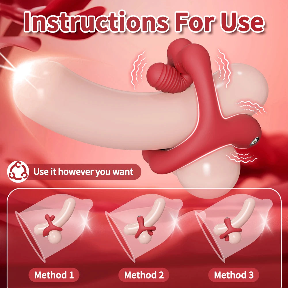 Cock Rings for Man (Vibrating Stimulator Ejaculation Delay)