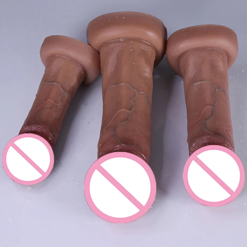 PLAYCHARM Realistic Dildos Big Glans With Suction Base
