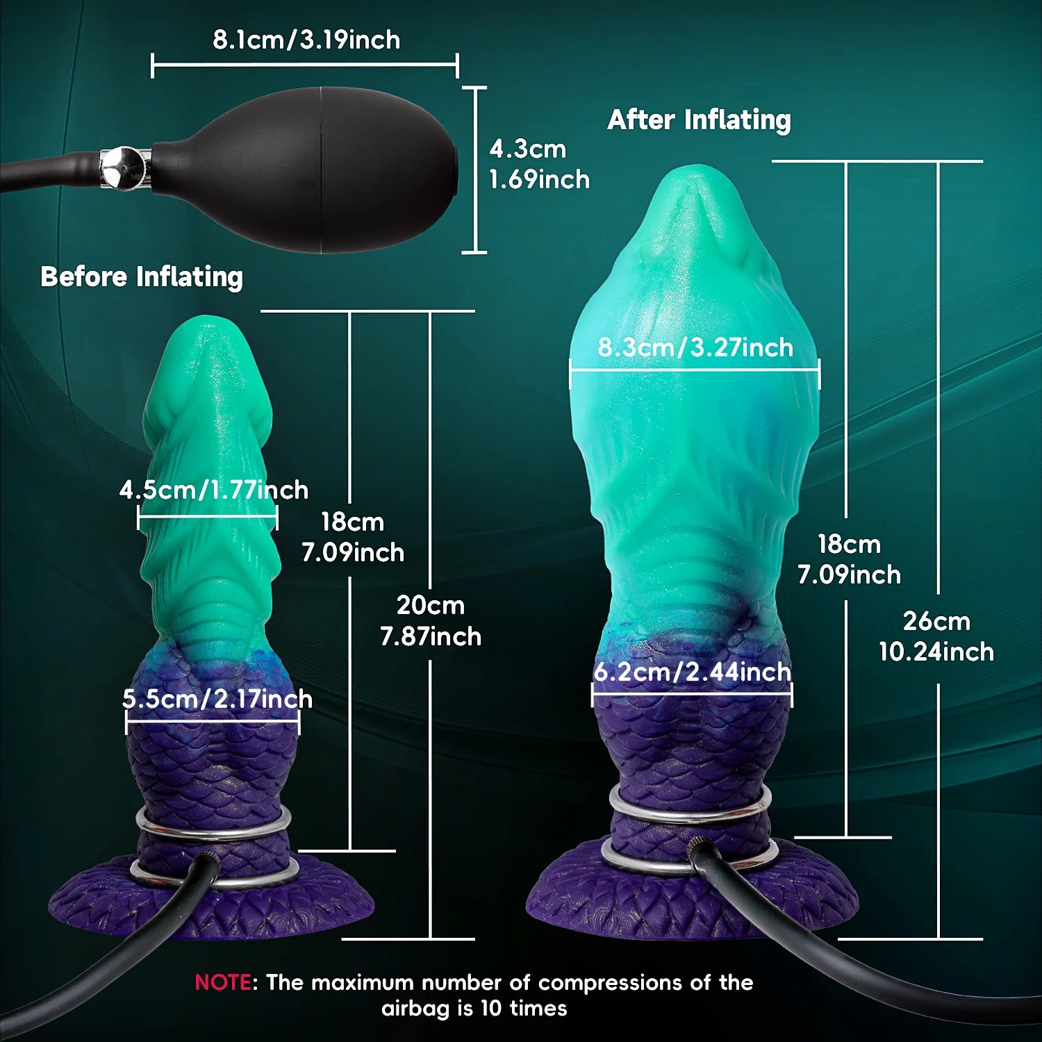 Dildo Monster Inflatable Penis Butt Plug Tail Fantasy