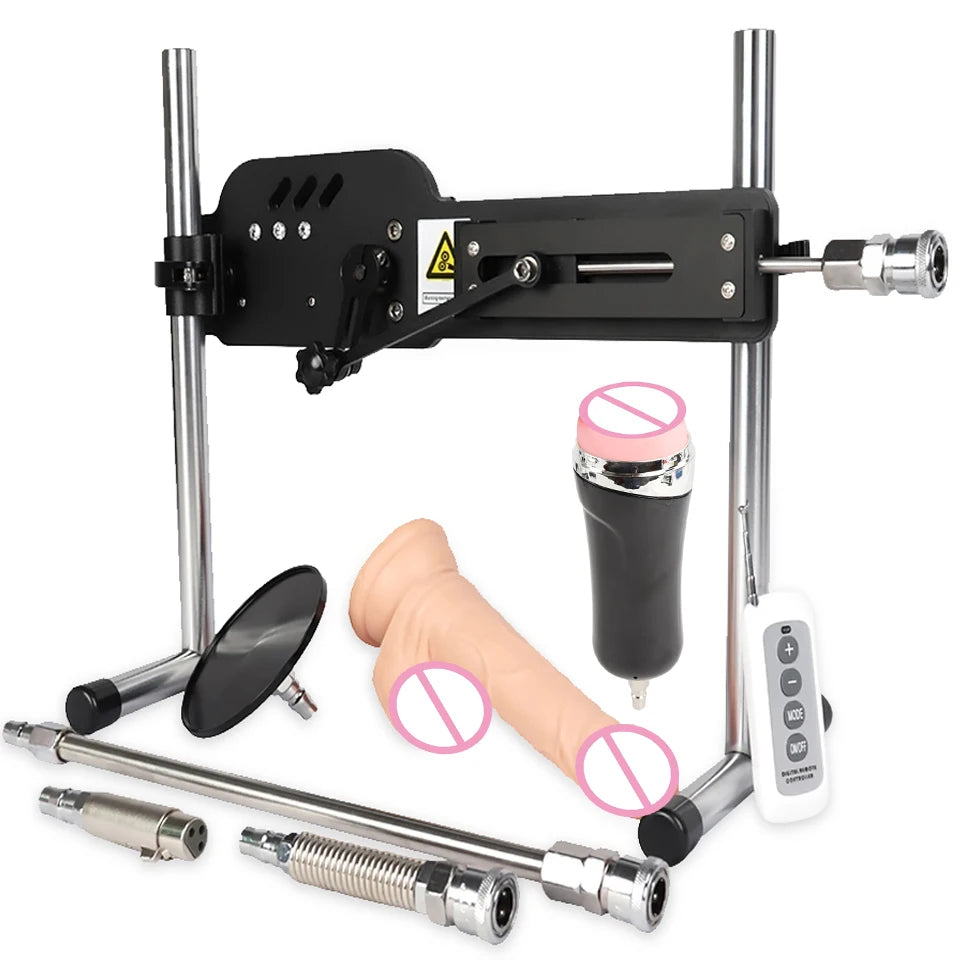 Men and women sex machine with sex toys set ( Automatically retractable dildos for men and women Pump gun sex toys )