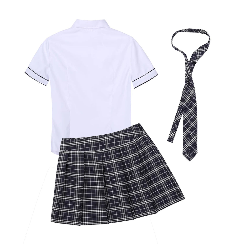 Porn Erotica Lingerie Cosplay Underwear Set Sexy Schoolgirl Costume Kawaii Women Uniform Temptation JK Lace Mini Skirt+Bow Top