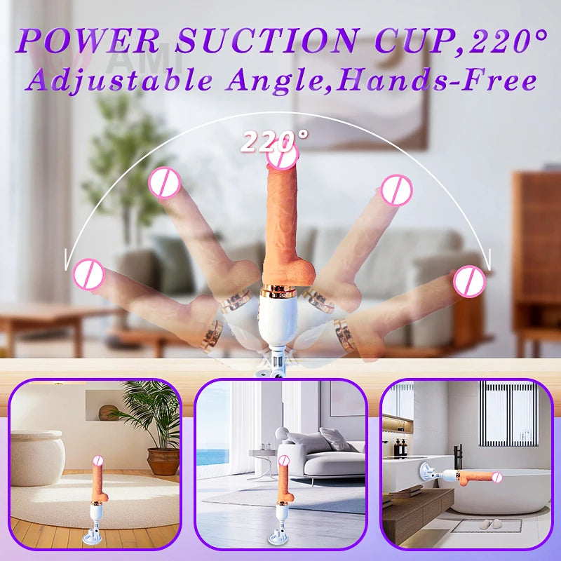 Electric Realistic Heating Dildo Thrusting Vibrator