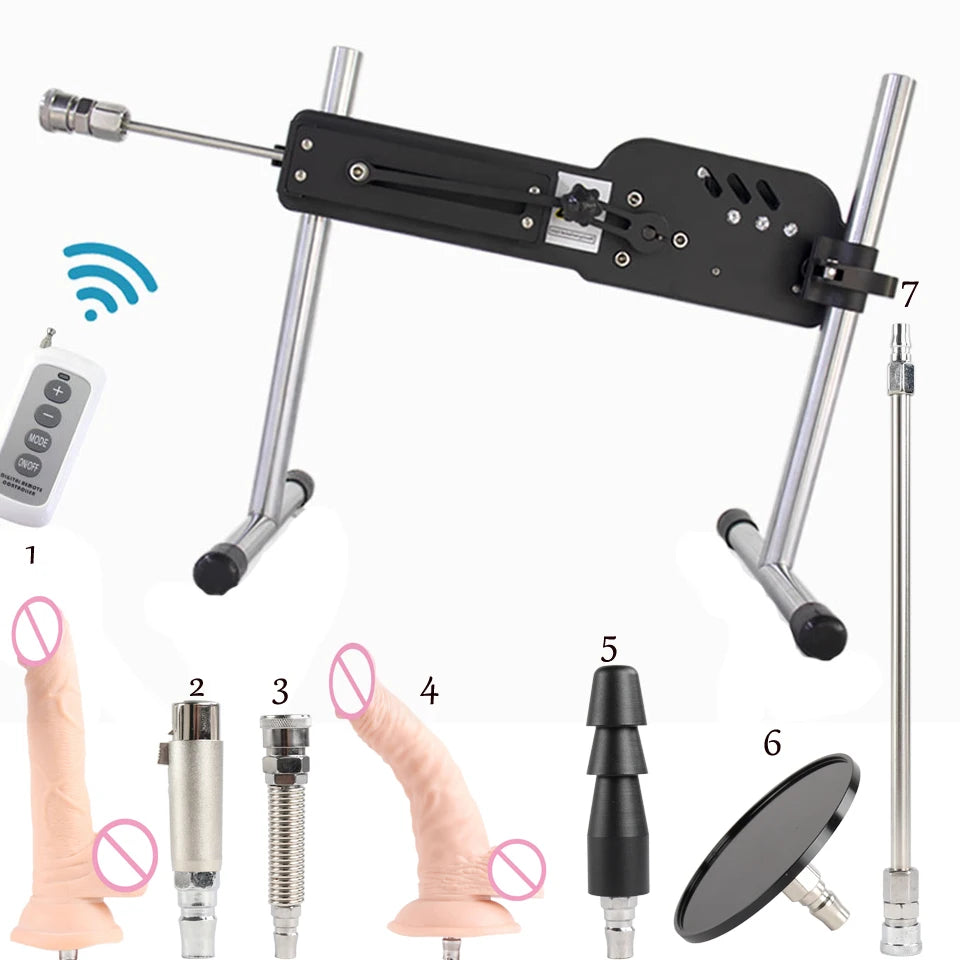 Men and women sex machine with sex toys set ( Automatically retractable dildos for men and women Pump gun sex toys )